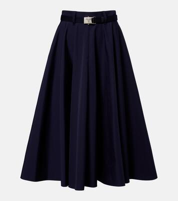 Belted poplin midi skirt | Prada