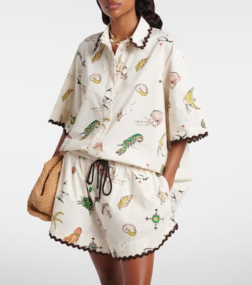 Camisa oversized de algodón estampada | Alémais