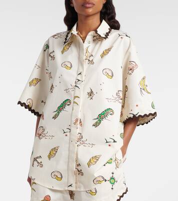 Camisa oversized de algodón estampada | Alémais