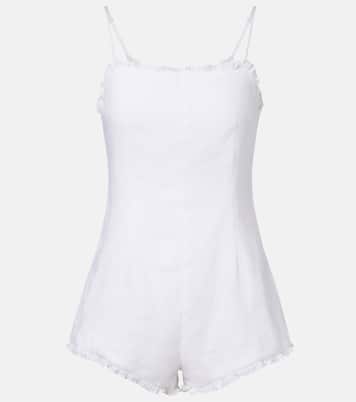 Florence ruffled linen romper  | Posse