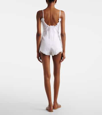 Florence ruffled linen romper  | Posse