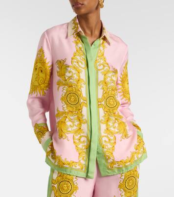 Printed silk twill shirt  | Versace