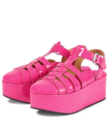 Glitter patent leather platform sandals | Loewe