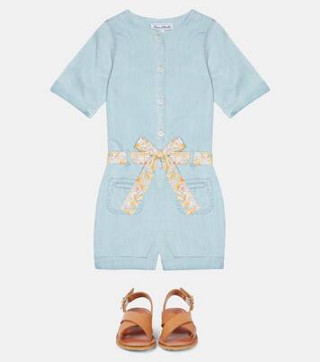 Floral belted chambray playsuit | Tartine et Chocolat