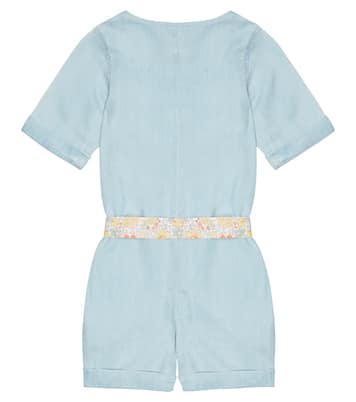Floral belted chambray playsuit | Tartine et Chocolat