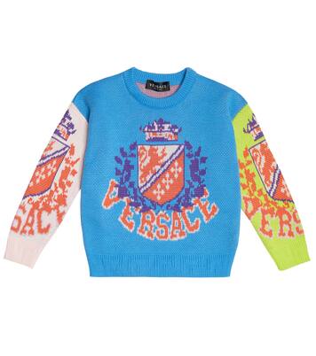 Intarsia cotton sweater | Versace Kids
