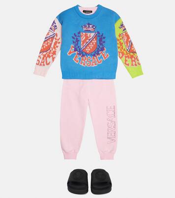 Intarsia cotton sweater | Versace Kids