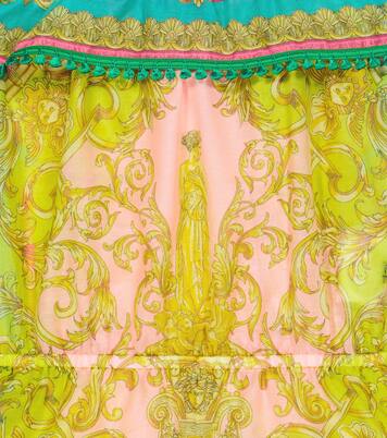 Barocco Goddess cotton and silk playsuit | Versace Kids