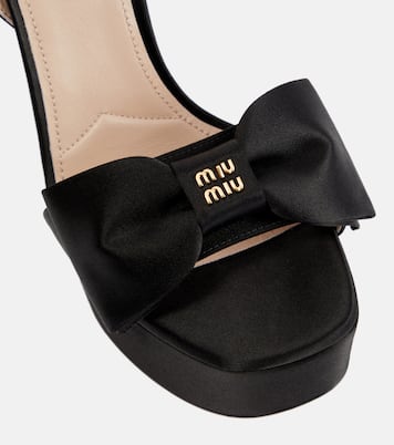 Sandalias de satén con plataforma | Miu Miu