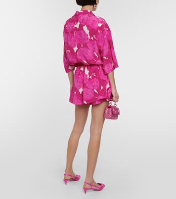 Belted floral silk shirt dress | Valentino