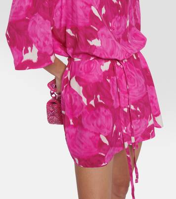 Belted floral silk shirt dress | Valentino
