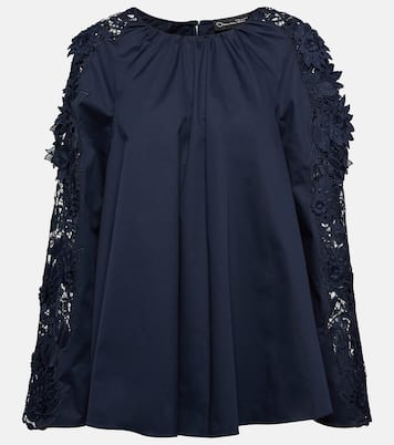 Bluse aus Baumwolle mit Spitze | Oscar de la Renta