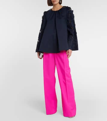 Bluse aus Baumwolle mit Spitze | Oscar de la Renta