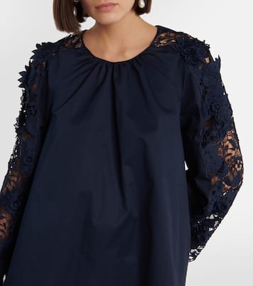 Bluse aus Baumwolle mit Spitze | Oscar de la Renta