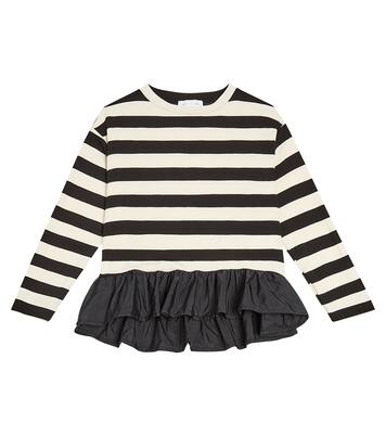 Striped jersey and satin top | Monnalisa