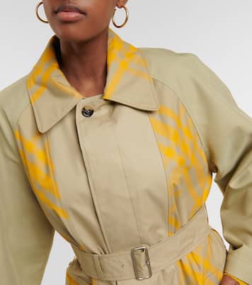 Checked cotton gabardine trench coat | Burberry