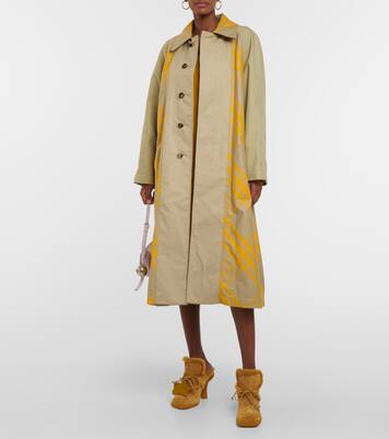 Checked cotton gabardine trench coat | Burberry