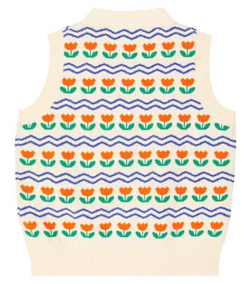 Flowers cotton and wool vest | Tinycottons