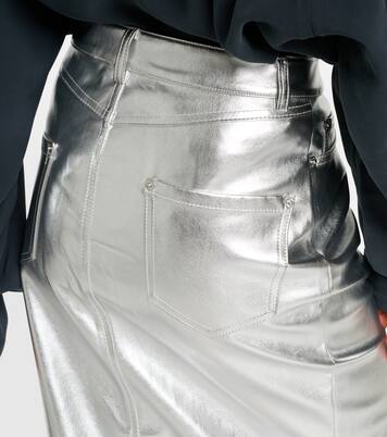 Oaklyn 메탈릭 포 레더 미디 스커트 | Staud