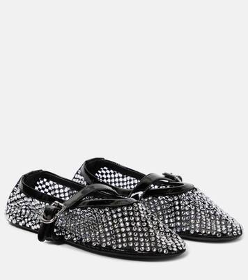 Embellished fishnet ballet flats | Alaïa