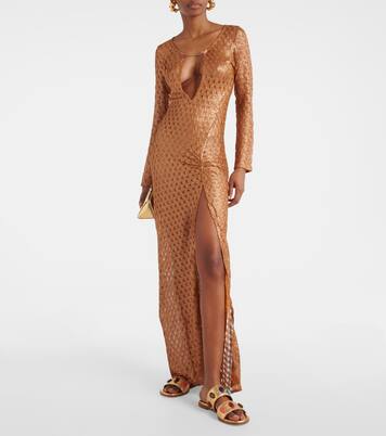 Verzierte Sandalen Shanti aus Metallic-Leder | Gianvito Rossi