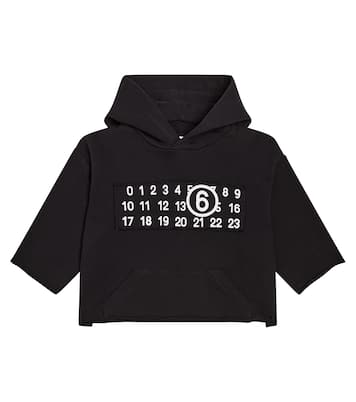 Cropped cotton jersey hoodie | MM6 Maison Margiela Kids