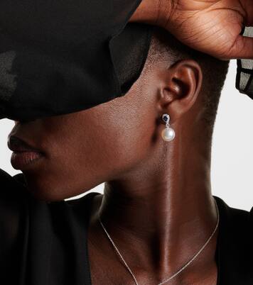 Ohrringe Romance aus 18kt Weißgold (750/1000) mit Diamanten, Saphiren und Perlen | Bucherer Fine Jewellery