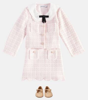 Lace-trimmed bouclé jacket | Self-Portrait Kids