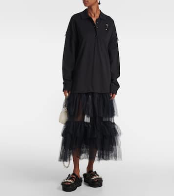 Verzierte Plateausandalen aus Leder mit Faux Fur | Simone Rocha