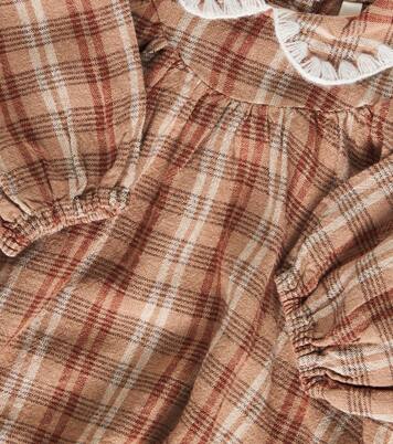 Baby plaid linen-blend bodysuit | Rylee + Cru