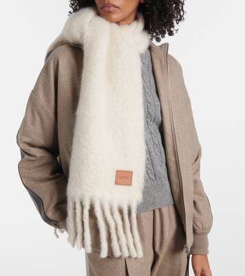 Fringed mohair and wool-blend scarf | Loewe