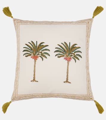 Palms printed cotton cushion | Les-Ottomans