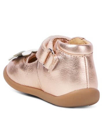 Baby Stand-Up Daisy metallic leather sandals | Pom d'Api
