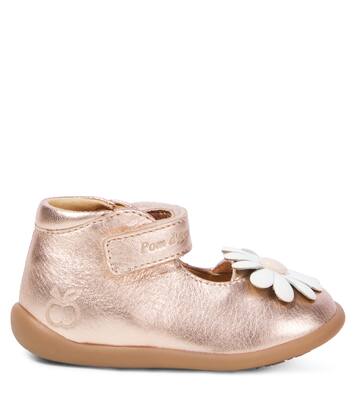 Baby Stand-Up Daisy metallic leather sandals | Pom d'Api