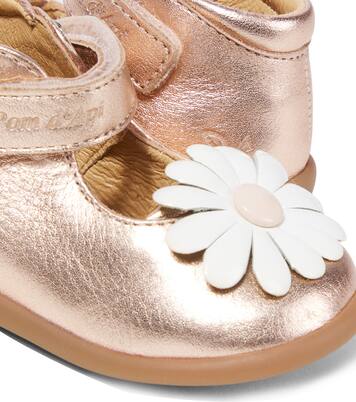 Baby Stand-Up Daisy metallic leather sandals | Pom d'Api