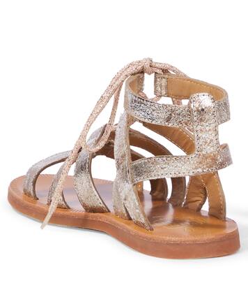 Plagette Guily metallic leather sandals | Pom d'Api