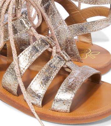 Plagette Guily metallic leather sandals | Pom d'Api