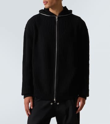 Ribbed-knit virgin wool zip-up sweater | Rick Owens