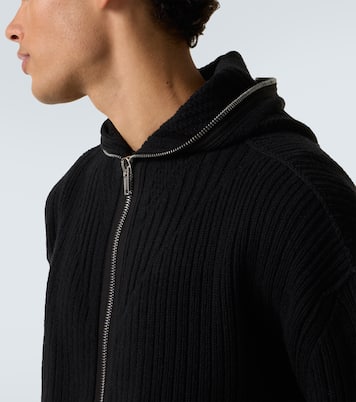 Ribbed-knit virgin wool zip-up sweater | Rick Owens