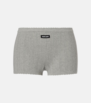 Knitted cotton shorts | Miu Miu