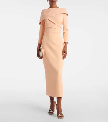 Off-Shoulder-Midikleid aus Crêpe | Safiyaa