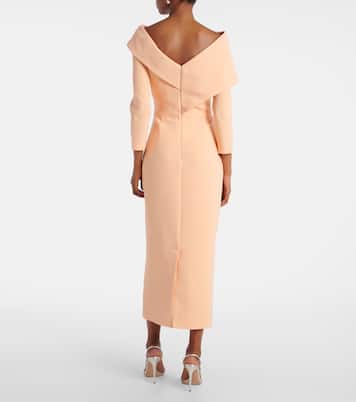 Off-Shoulder-Midikleid aus Crêpe | Safiyaa
