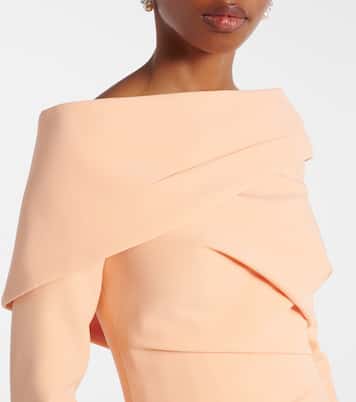 Off-Shoulder-Midikleid aus Crêpe | Safiyaa