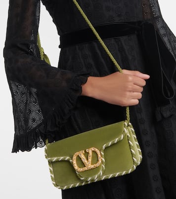 Verzierte Clutch Locò Mini aus Samt | Valentino Garavani