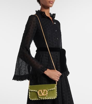 Verzierte Clutch Locò Mini aus Samt | Valentino Garavani