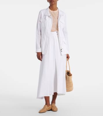 Falda larga Petra de lino plisada | Loro Piana