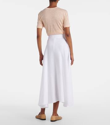 Falda larga Petra de lino plisada | Loro Piana