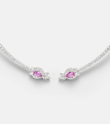 Choker Reign Supreme aus 18kt Weißgold (750/1000) mit Diamanten und Saphiren | Yeprem