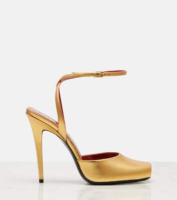 Sandali La Scandale 110 in pelle metallizzata | Saint Laurent