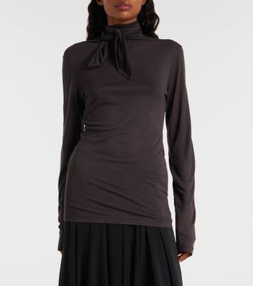 Tie-neck jersey top | Lemaire